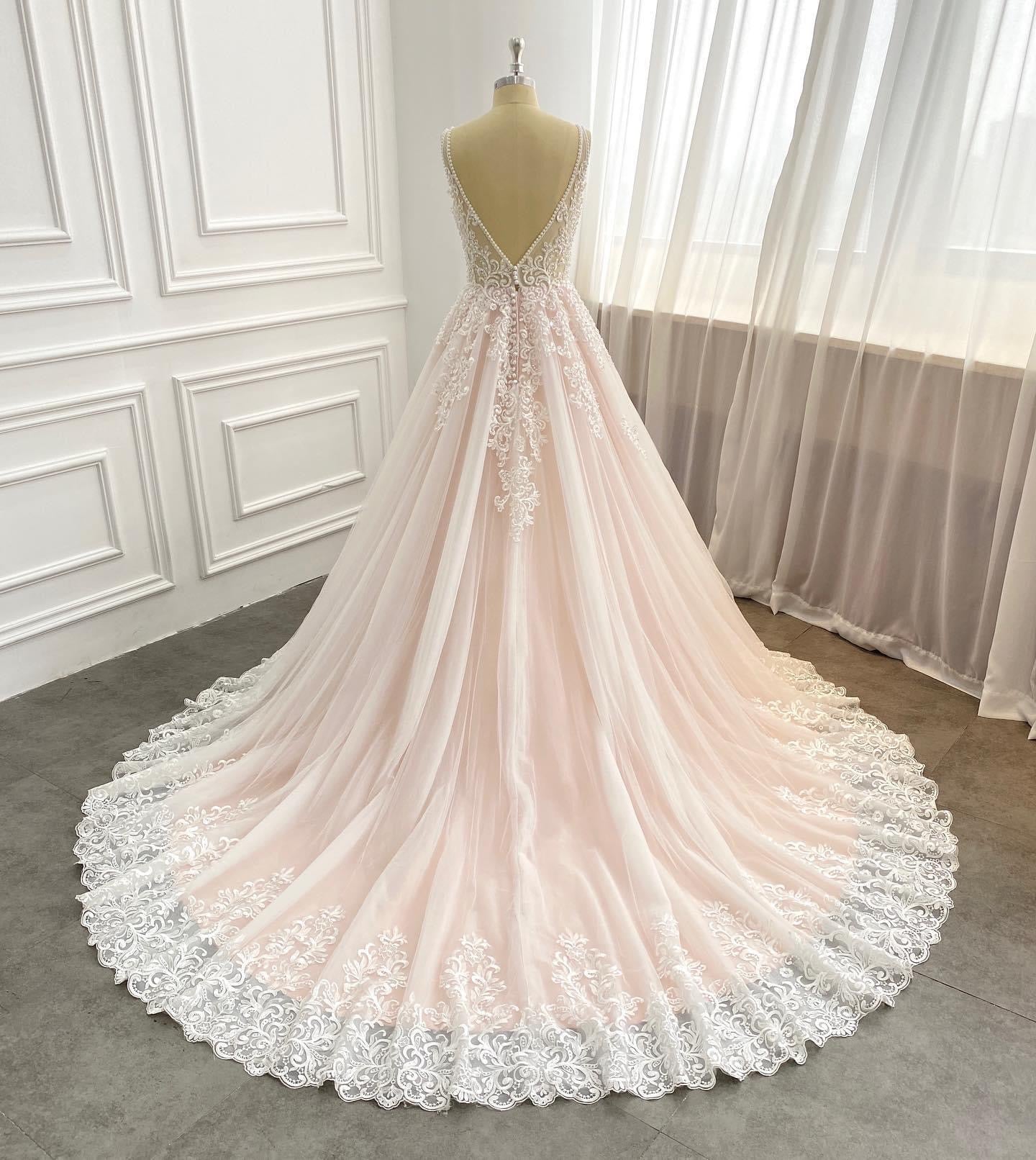 Rose Color Wedding Dress