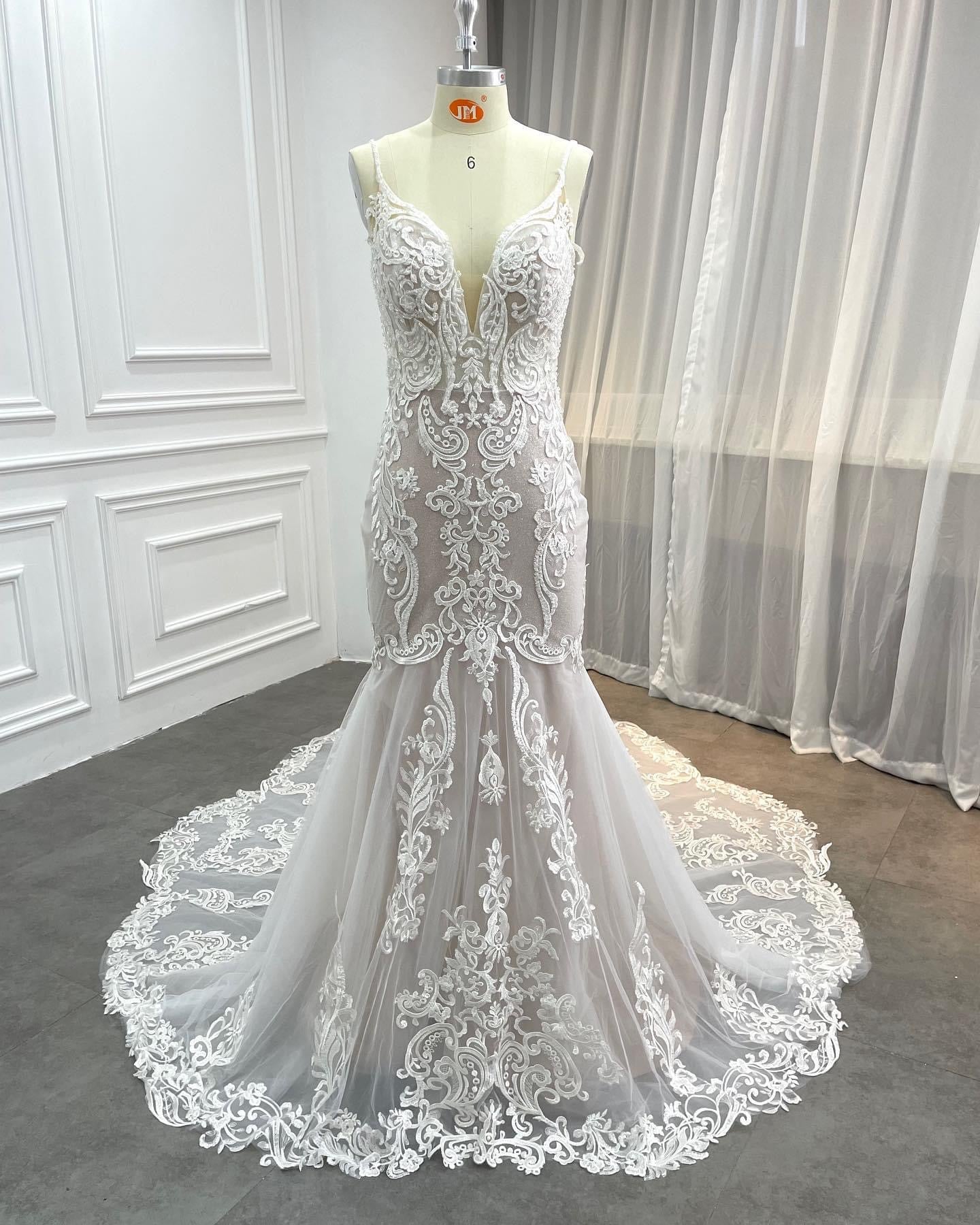 Champagne Lace Wedding Dress