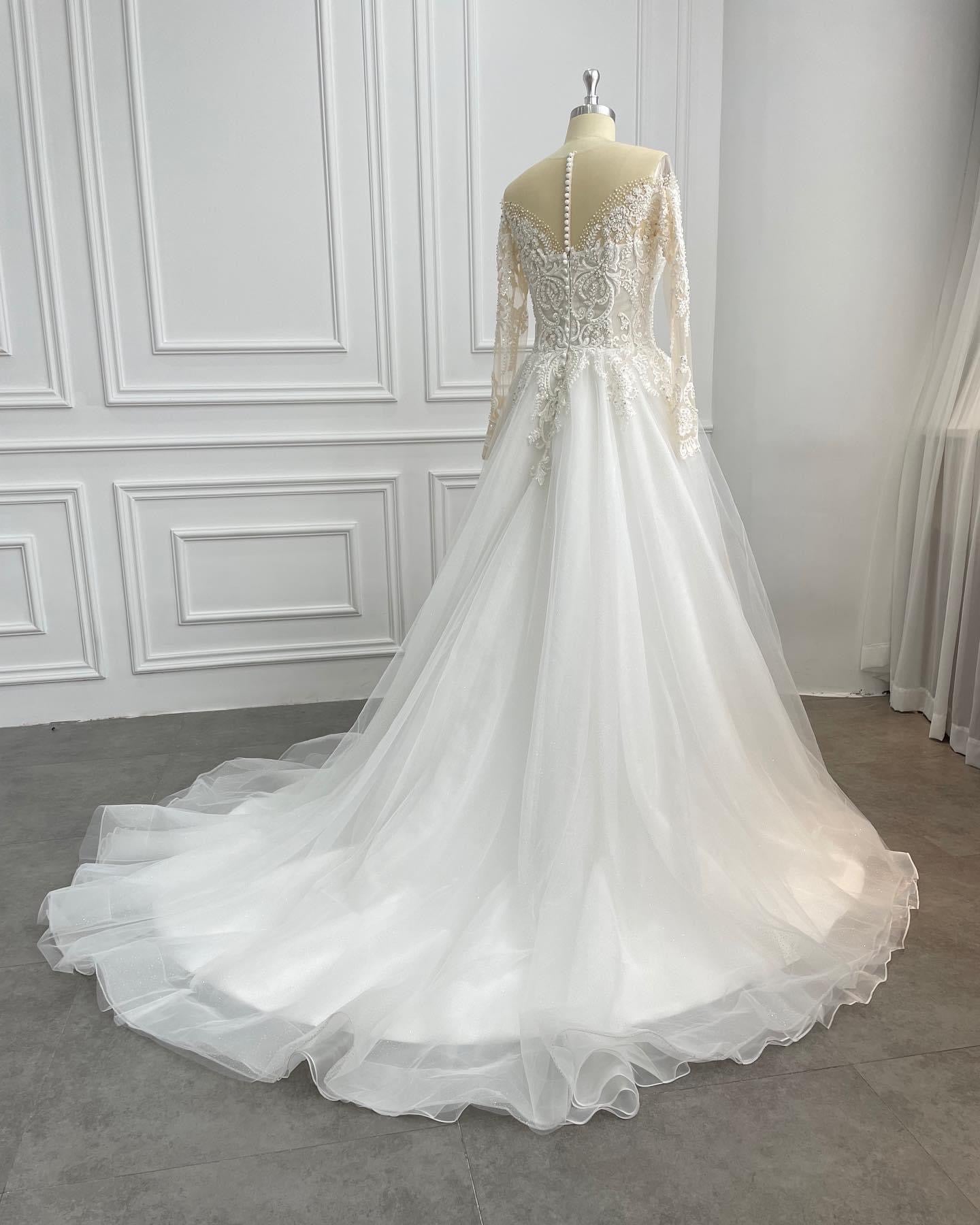 Pearls and Beadings Wedding Dress