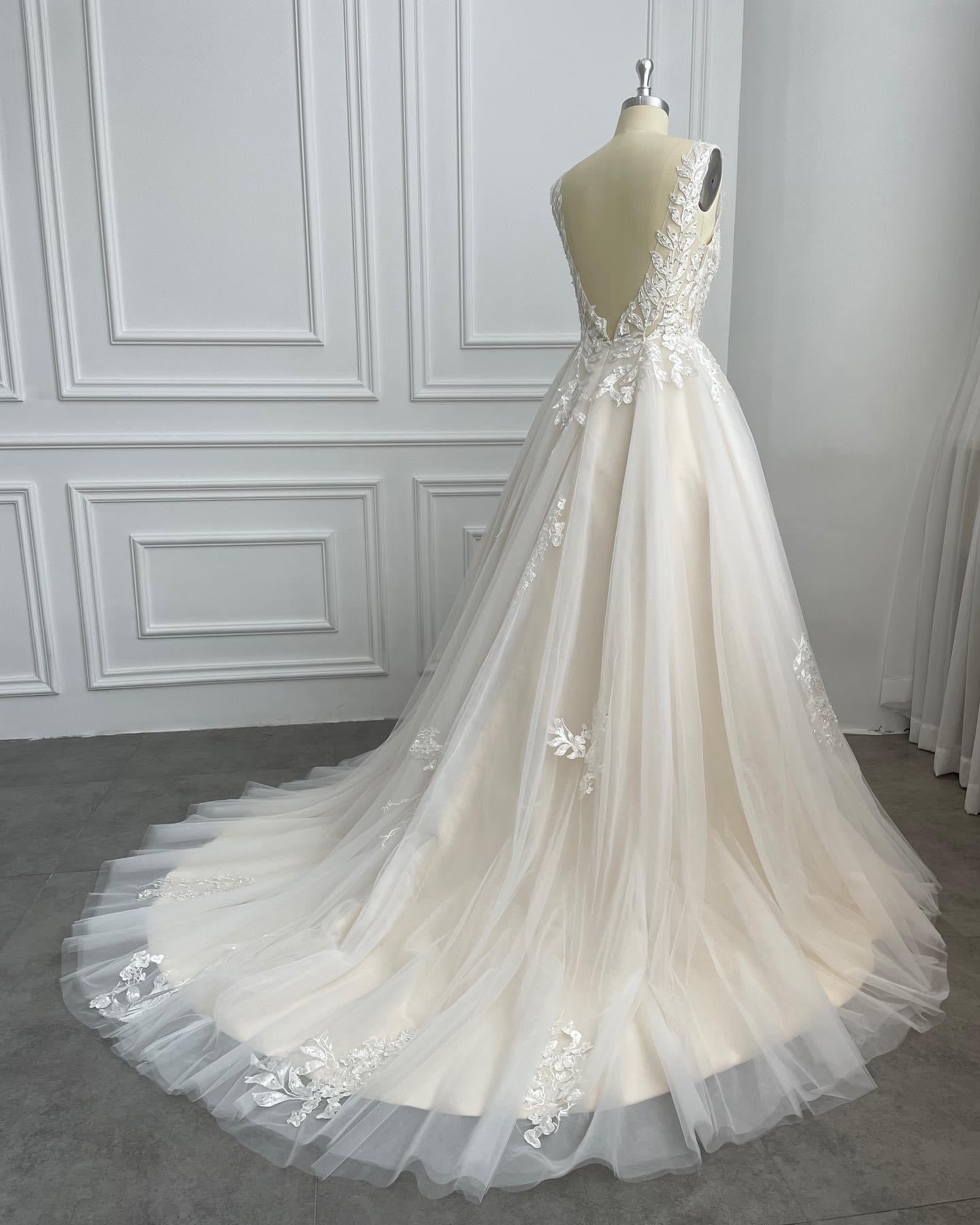 Long Train Wedding Dress